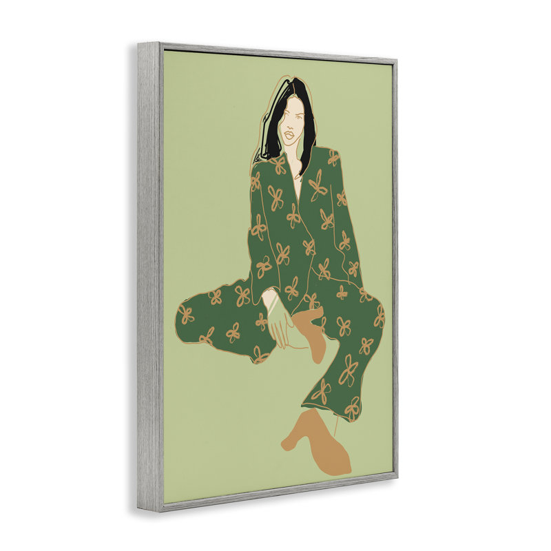«Stylish Girl Sitting», estampe numérique encadrée par Incado, Estampe numérique Farmhouse, H 18 po x l 12 po