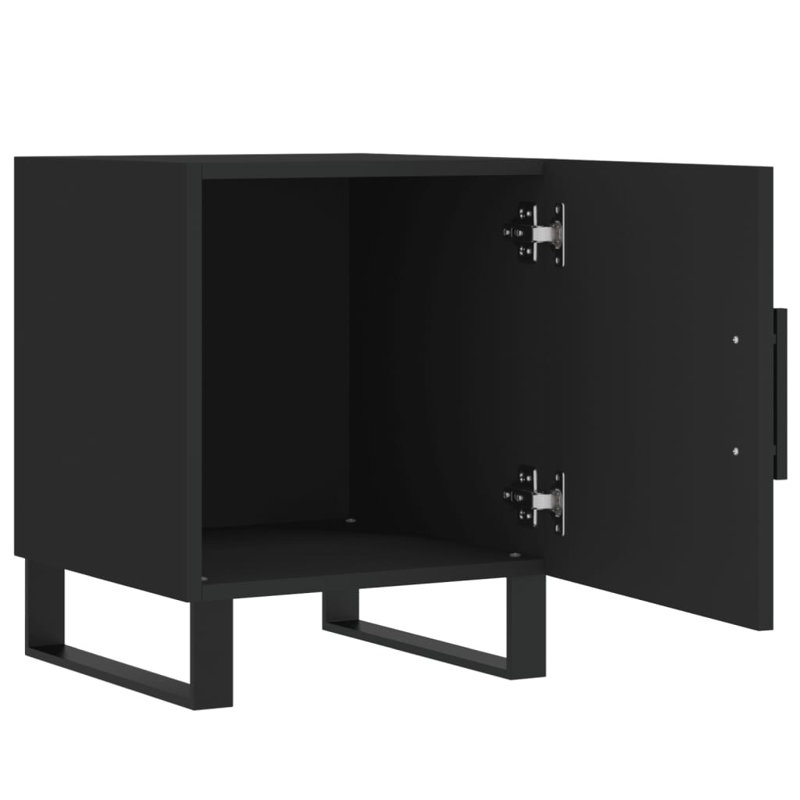 Bodaway 40cm W Manufactured Wood Bedside Table, Black, Set of 2