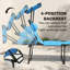 Chaises longues combinant espace extérieur et design ajustable avec cadre Oxford bleu clair et structure en métal