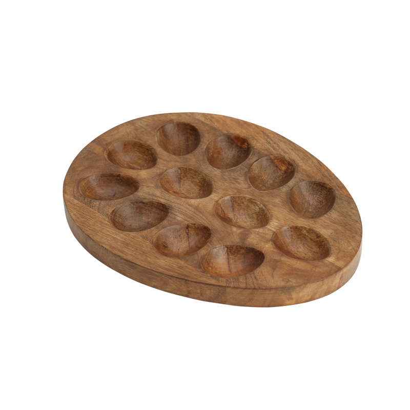 Plateau ovale oval en bois de manguier