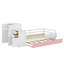Lit plateforme simple en bois avec bibliothèque et garde-robe mobile-235176789