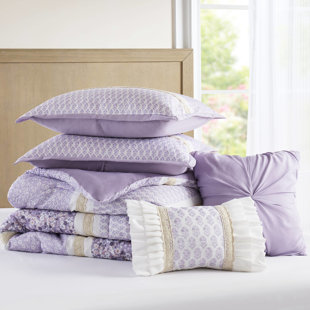 Courtepointe Seersucker, jeté, imprimé en microfibre Seersucker, trois motifs floraux, coussin froncé, lavable à la machine