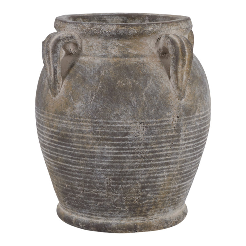 Ceramic/Porcelain Table Vase, 10" H x 9" W x 8" D, Glossy Green Ombre