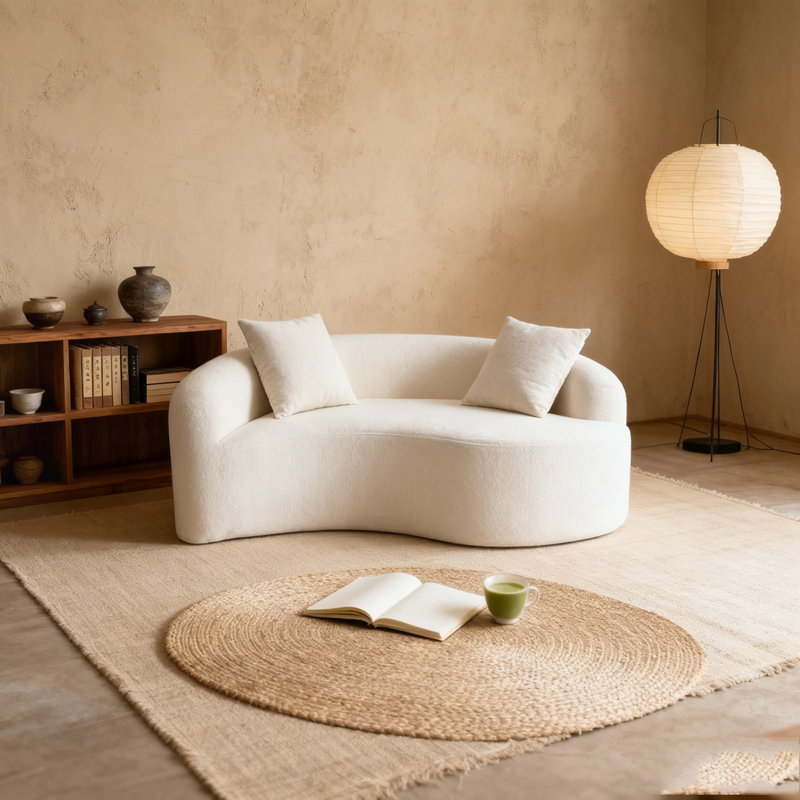 Canapé modulaire en chenille Boneless, Blanc