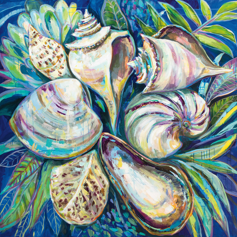 «Khailen Tropical» sur toile par Jeanette Vertentes, H 12 po x l 12 po x P 1,25 po
