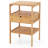 Nightstand Bamboo End Table with 2 Open Shelves and Drawer