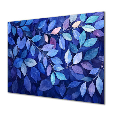 Indigo Leaves Foliage Collage III - Leaves Metal Wall Decor, Traditional Metal Art Print