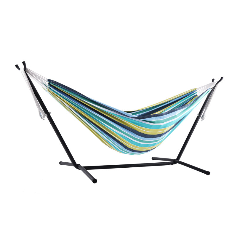 Emmaline Double Hammock with Stand, Cayo Reef/Black