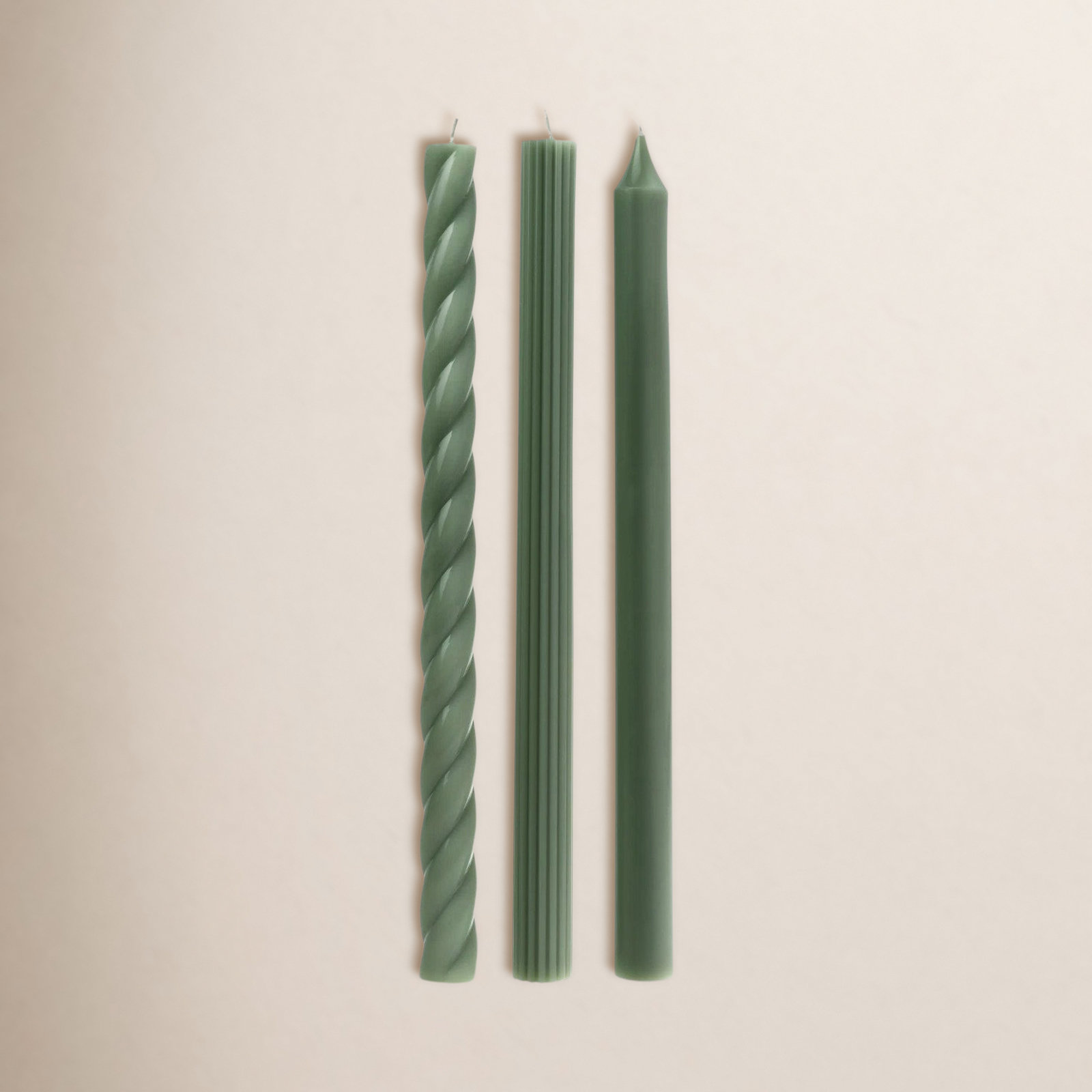Beautifully Done Unscented Taper Candle Set, Hinoki Sage