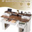 Bureau d'ordinateur de 55 po de largeur avec plateau pour clavier et station de recharge-582697972
