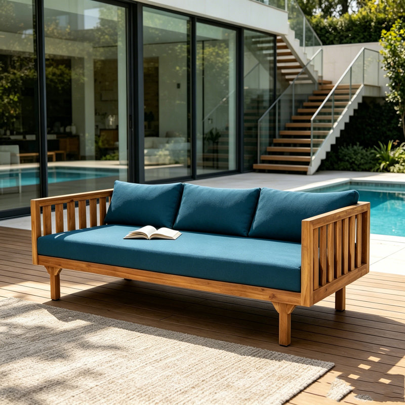 Canapé de patio 3 places, blue