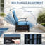 Chaise longue d'extérieur réglable en métal pour fauteuil inclinable avec dossier rabattable, angle réglable, coussins amovibles, support 350 lb-1378244705