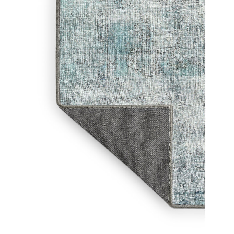 Tapis traditionnel gris / bleu mer Eversley, Rectangle 7 pi x 10 pi