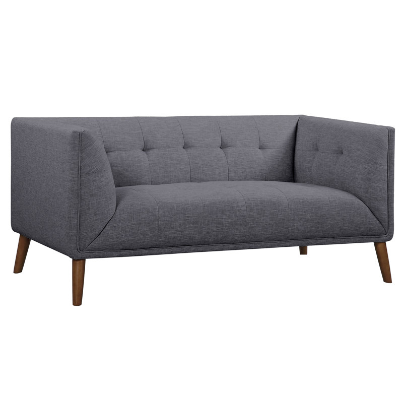 Causeuse Reema, Polyester gris foncé