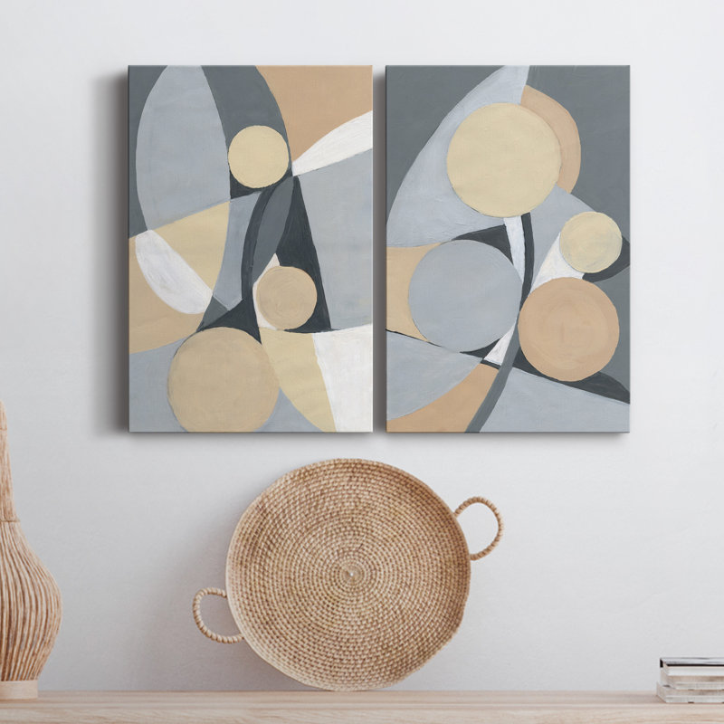 Millenium I - 2 Piece Painting Set, 36" H x 24" W x 1" D, Wrapped Canvas