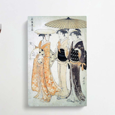 The Promenade by Torii Kiyonaga - Wrapped Canvas