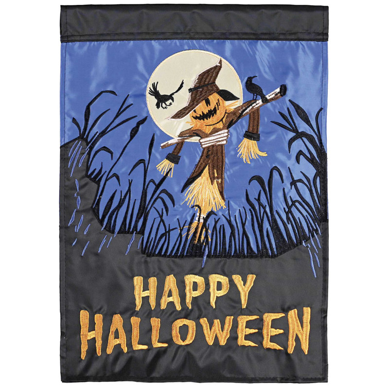 Drapeau de jardin épouvantail champ de maïs Halloween