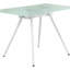 Bureau d'ordinateur, bureau personnel, ordinateur portable, L 48 po, travail, métal blanc, verre trempé, contemporain, moderne