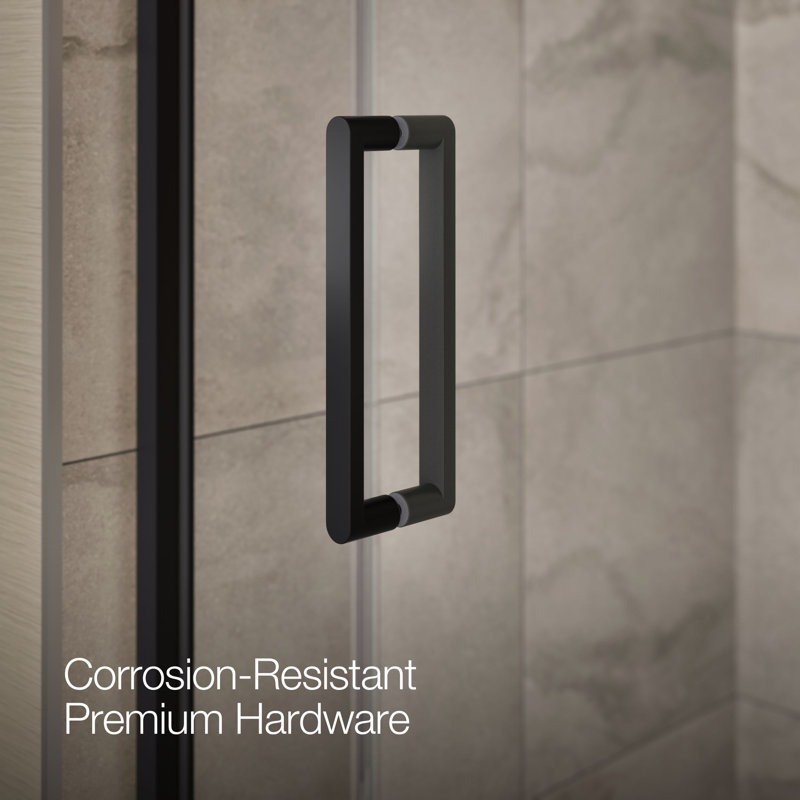 Echelon Sliding Shower Door, 71-3/4 In. H X 55-3/4 - 59-3/4 In. W, With 5/16 In. Thick Crystal Clear Glass, Matte Black