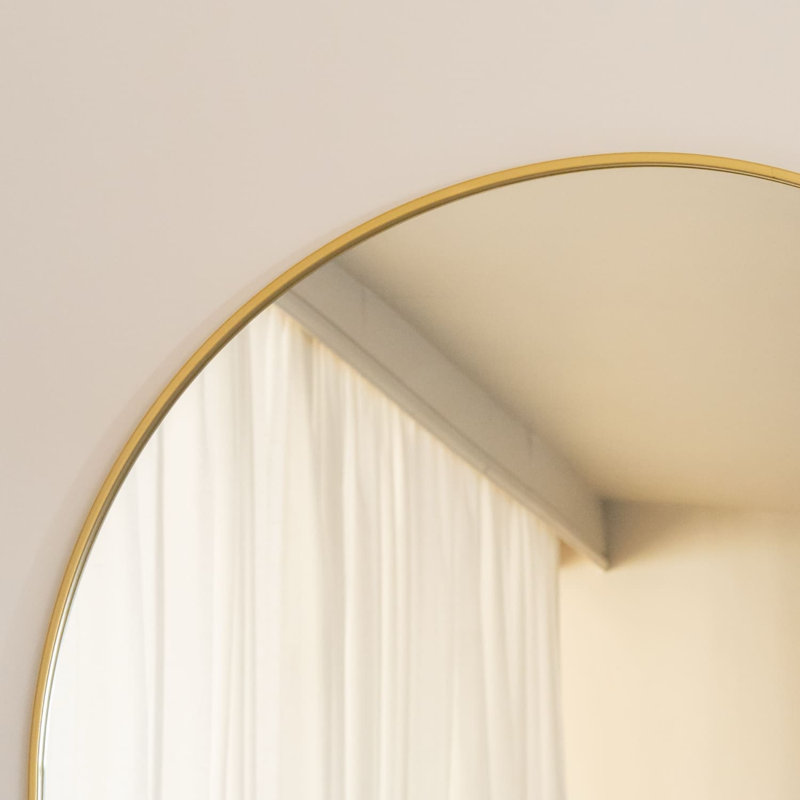 Akiko - Full Length Gold Arched Mirror - 150cm x 60cm, 60cm H x 160cm W, Gold