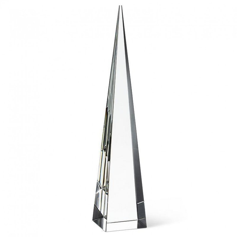 Grand obélisque moderne, 14" H x 2.75" W x 2.75" D, Clear