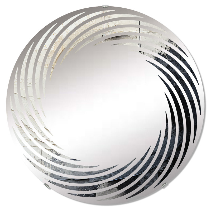 Contraste Harmony I - Cercle de miroir mural en spirale, 31,4 po x 31,4 po