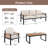 4-Piece 5-Seat Patio Conversation Furniture Set, Outdoor Patio Sofa with Acacia Wood Armrests, Removable Cushions & Solid Wood Coffee Table-2099127570-2099127573