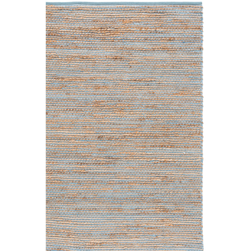 Jute tissé à la main Cape Cod 236; Tapis en coton sans motif, Rectangle 6 pi x 9 pi