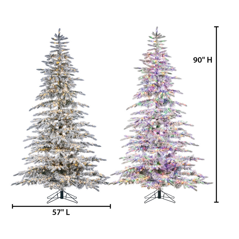 6.5' Flocked Mountain Pine, 7.5' H