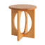 Natural Pine Wood Round End Table - Modern Geometric Cross-Leg Accent Side Table