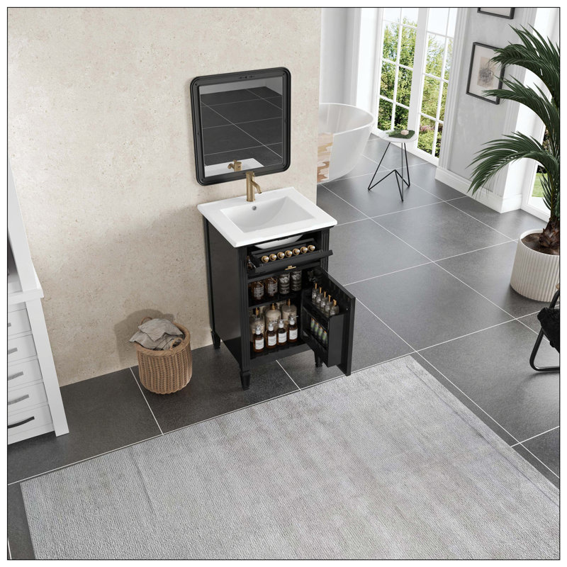 Pieds de meuble-lavabo de salle de bain, Noir