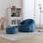 Modern Bean Bag Chairs, Comfy Round Chair For Adults With Ottoman, Leisure Single Sofa Reading Chair With Pillow For Living Room, Bedroom, Apartment-610361184