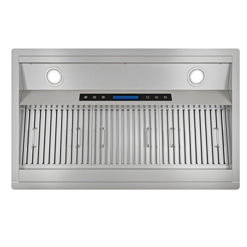 Hotte encastrable convertible 36 pouces à 900 CFM avec 4 vitesses et télécommande à panneau tactile en acier inoxydable avec lumières DEL