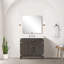 Ensemble de meuble-lavabo simple en chêne gris l 36 po x P 22 po, plateau en quartz blanc et robinet-504870651-504870653