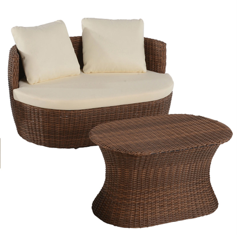 Ensemble bistro 2 pièces Romantic Collection, Beige, Brun foncé