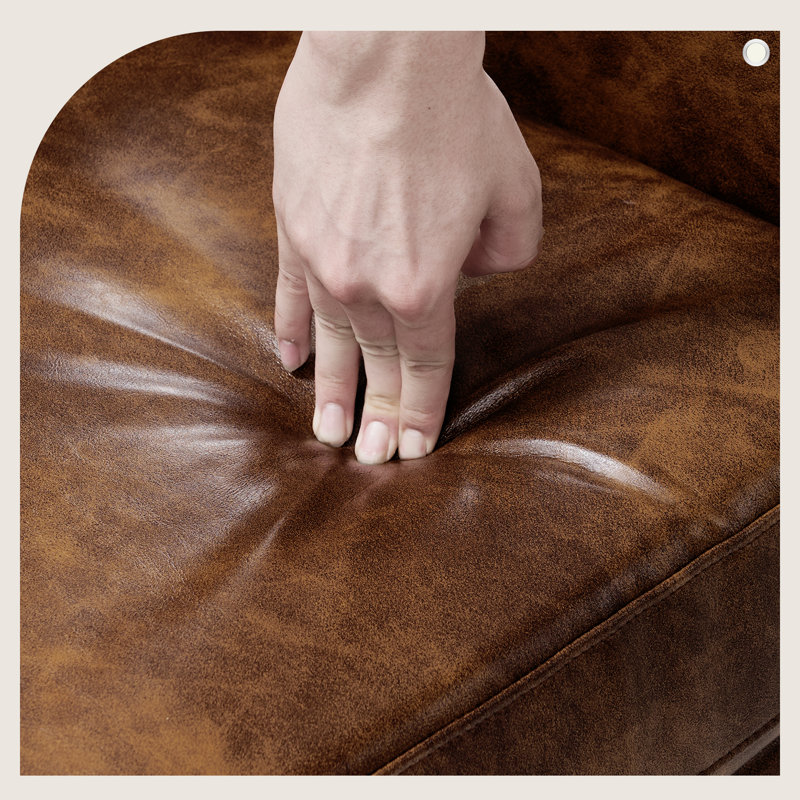 Fauteuil l 28,5 po Nyhla, Similicuir brun jaunâtre