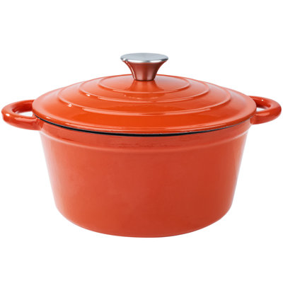 Faitout en fonte émaillée avec couvercle, cocotte en fonte à deux poignées pour la cuisson du pain, la cuisson, batterie de cuisine antiadhésive recouverte d'émail