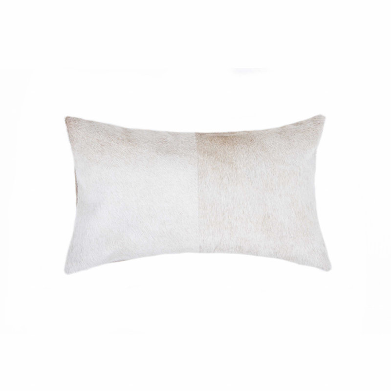 Coussin lombaire en cuir de vache naturel cousu à la main, Naturel
