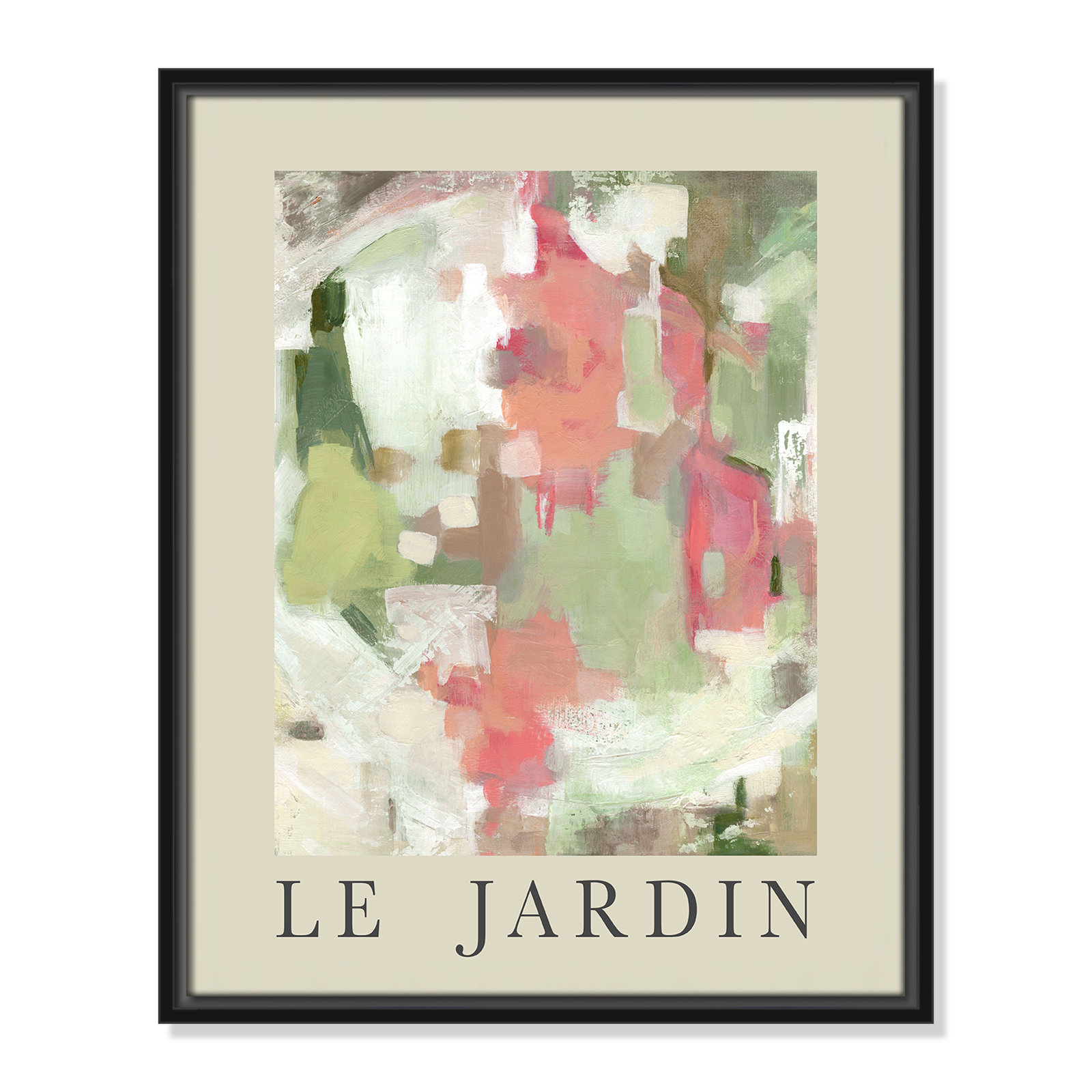 Botanical Poster Collection " Le Jardin " by Carol Robinson, No, 21.5" H x 17.5" W x 2" D, Black Floater Frame