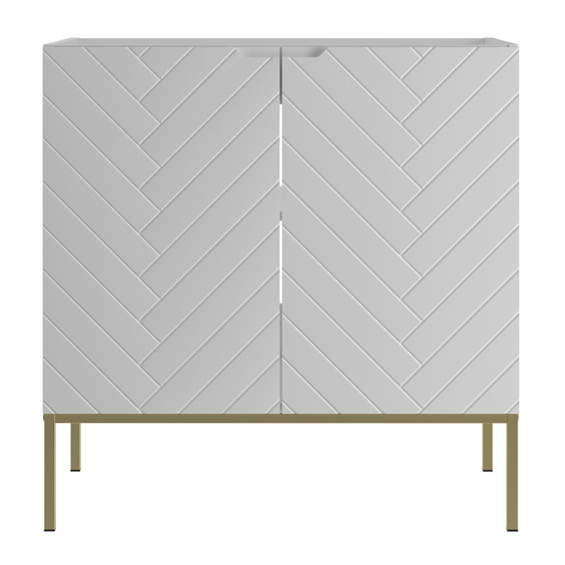 Rigdel Washbasin Cabinet 80, White/Gold