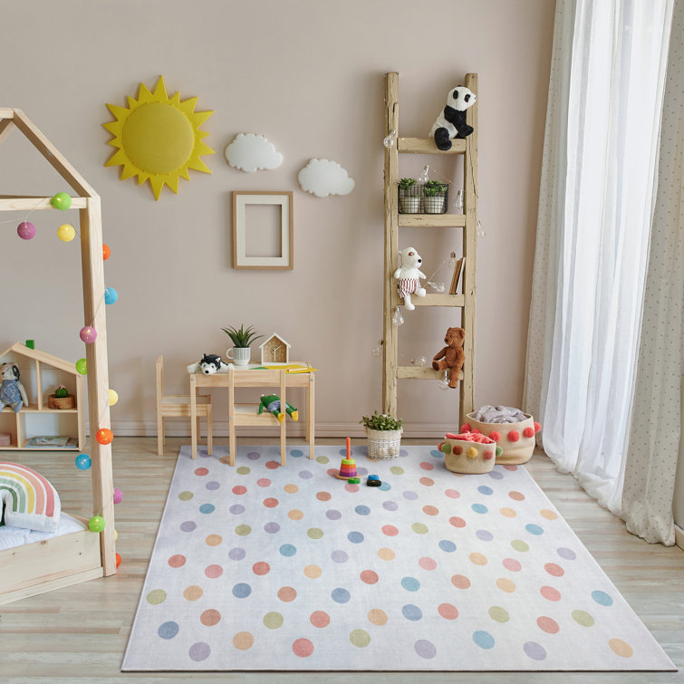 Apollo Well Woven Kids Rugs Multi Dot Modern Multi Color Area Rug