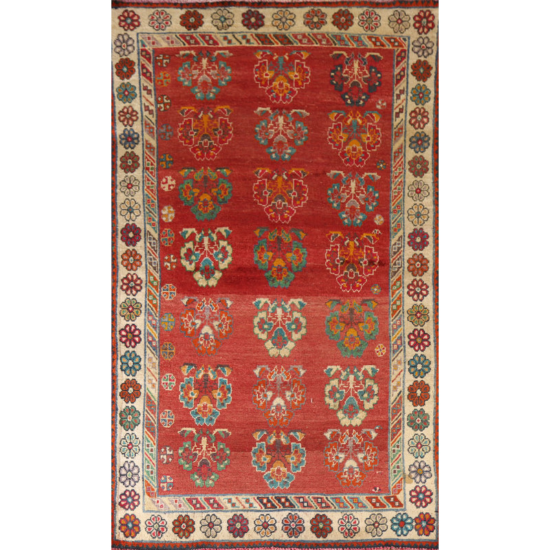 Tapis rouge rétro Gabbeh 4 x 8
