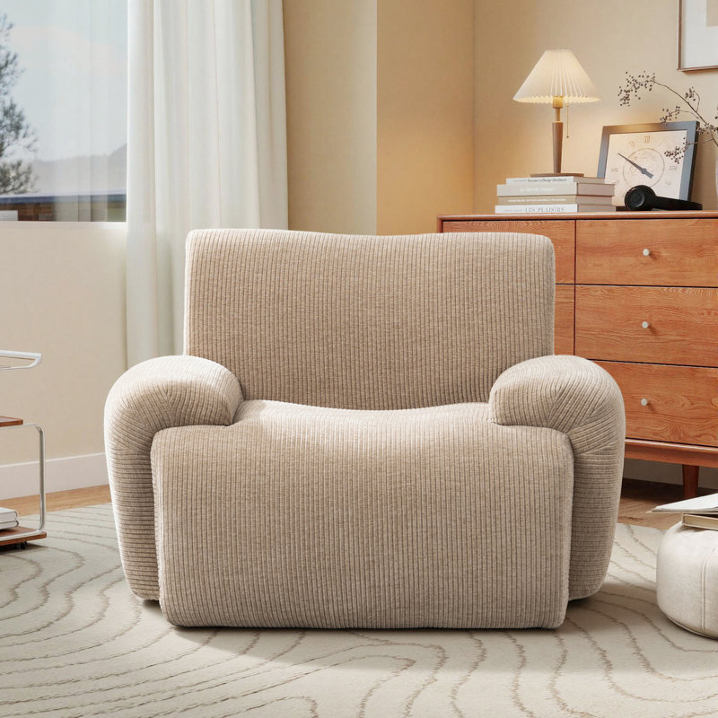 42" W Foam-Filled Upholstered Accent Armchair, Taupe
