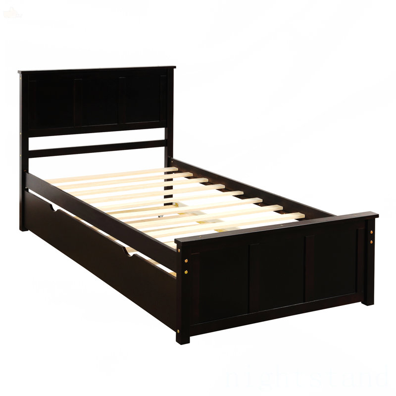 Twin Size Platform Bed With Twin Size Trundle