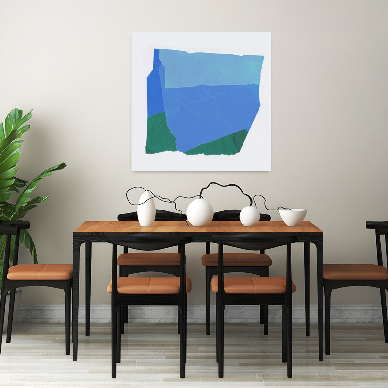Cobalt avion I, art mural contemporain abstrait, H 32 po x l 32 po