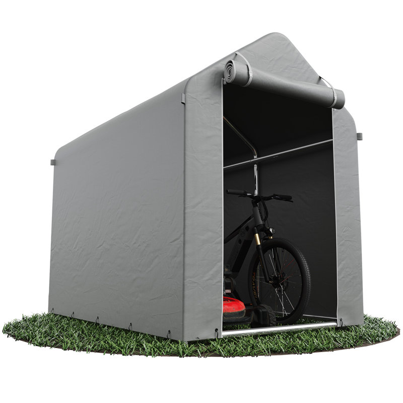 3.9 Ft. W X 5.9 Ft. D Polyethylene Portable Carport, Silver