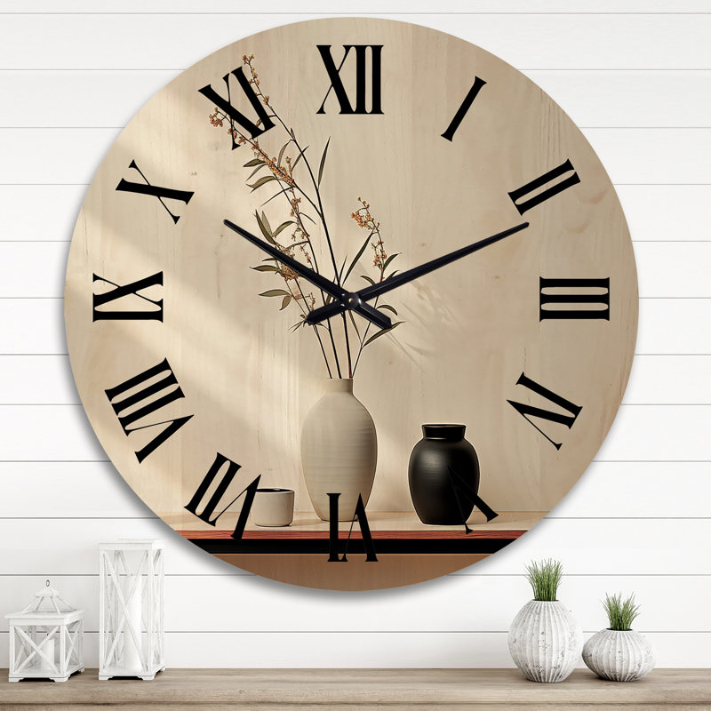 Horloge murale en bois massif Lavrrick, Très grand