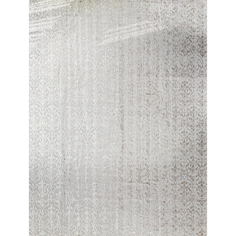 Jakat Damask Area Rug in Silver