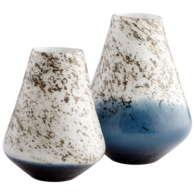 Orage Glass Table Vase, 12" H x 9.25" W x 9.25" D