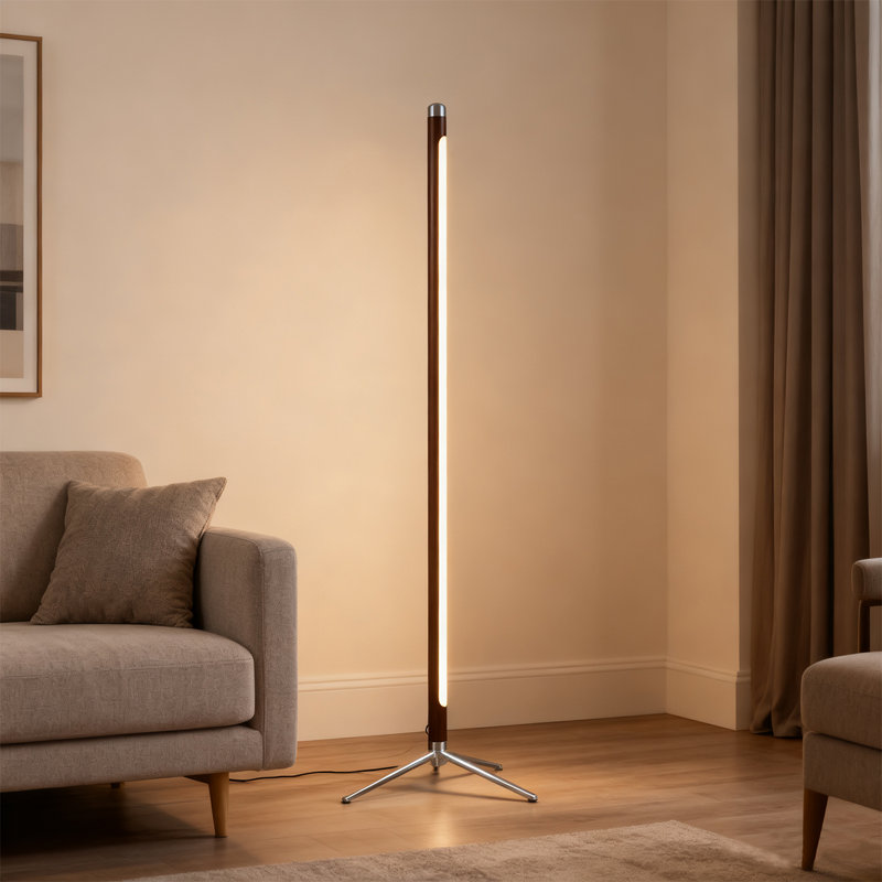 Medieval-style iron art acrylic floor lamp, Walnut